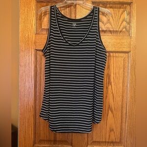 A.n.a. Black and white striped tank